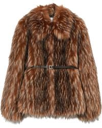 Marina Rinaldi - Faux Fur Belted Coat - Lyst