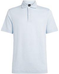 BOSS - Linen-Cotton Polo Shirt - Lyst