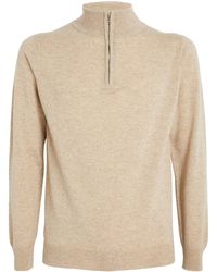 Harrods - Cashmere Zip-Up Sweater - Lyst