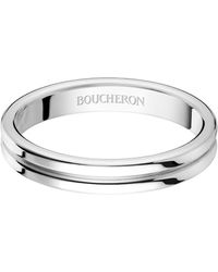 Boucheron - Platinum Godron Wedding Band - Lyst