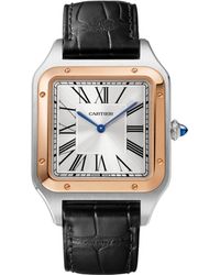 Cartier - Stainless Steel And Rose Gold Santos-dumont Watch 47mm - Lyst