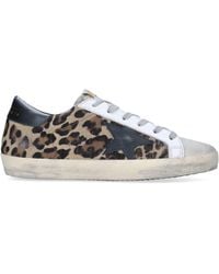 Golden Goose - Leather Leopard Print Superstar Sneakers - Lyst