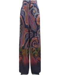 Etro - Satin Printed Chinos - Lyst