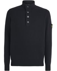 Stone Island - Wool-Blend Button-Up Sweater - Lyst