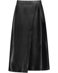 Givenchy - Leather Asymmetric Midi Skirt - Lyst