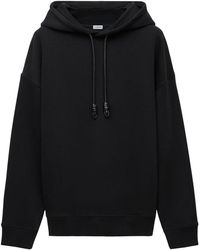 Loewe - Cotton-Blend Leather-Anagram Hoodie - Lyst