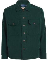 Polo Ralph Lauren - Wool Twill Suede-Patch Overshirt - Lyst