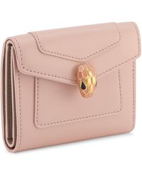 BVLGARI - Leather Serpenti Forever Compact Wallet - Lyst