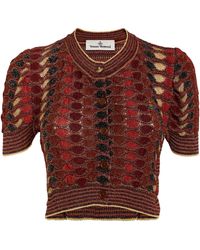 Vivienne Westwood - Knitted Metallic Edith Cropped Cardigan - Lyst