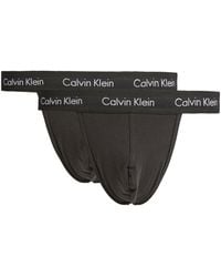 Calvin Klein - Logo-embellished Stretch-cotton Jockstraps Pack Of Two - Lyst