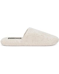 Dolce & Gabbana - Terry Cotton Dg Slippers - Lyst