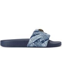 Kurt Geiger - Denim Meena Eagle Slides - Lyst