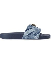 Kurt Geiger - Denim Meena Eagle Slides - Lyst