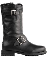 Jimmy Choo - Biker Mid Leather Boots - Lyst