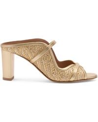 Malone Souliers - Metallic Raffia Norah Heeled Sandals 70 - Lyst