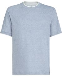 Brunello Cucinelli - Linen-Cotton Faux-Layered T-Shirt - Lyst