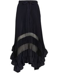 Claudie Pierlot - Pleated Asymmetric Midi Skirt - Lyst