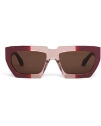 Alaïa - Acetate Melted Rectangular Sunglasses - Lyst