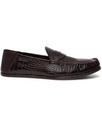 Tom Ford - Croc-Embossed Leather Penny Loafers - Lyst