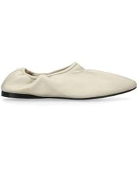 Alaïa - Leather Scrunched Ballet Flats - Lyst
