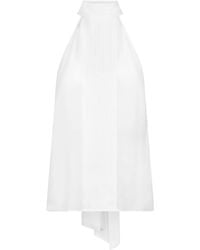 Tom Ford - Silk Plissé-Detail Halterneck Top - Lyst