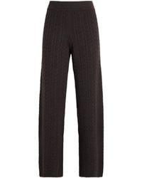 Agnona - Cashmere Cable-Knit Wide-Leg Trousers - Lyst