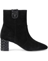 Kurt Geiger - Suede Chelsea Trim Ankle Boots - Lyst