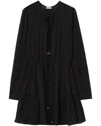 Burberry - Cotton Voile Mini Dress - Lyst