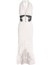 Self-Portrait - Polka-Dot Halterneck Midi Dress - Lyst