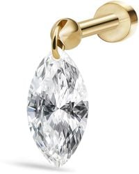 Maria Tash - Floating Marquise Diamond Charm Threaded Stud Earring - Lyst