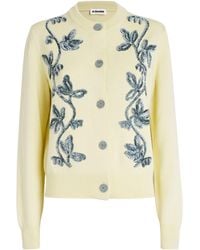 Jil Sander - Floral-Embroidered Cardigan - Lyst