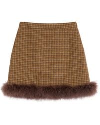 Valentino - Wool Check Mini Skirt - Lyst