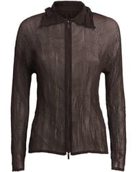 Issey Miyake - Chiffon Twist 1 Pleats Zip Cardigan - Lyst