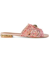 Kurt Geiger - Woven Chelsea Flat Sandals - Lyst