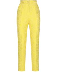 Dolce & Gabbana - Brocade Slim-leg Trousers - Lyst