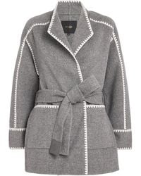 Maje - Wool-Blend Wrap Coat - Lyst