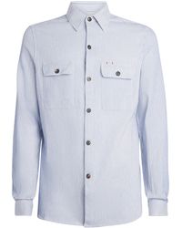 Isaia - Cotton-Linen Stripe Overshirt - Lyst
