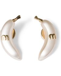 Miu Miu - Faux Pearl Banana Stud Earrings - Lyst