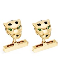 Cartier - Tsavorite And Lacquer Panthère De Cufflinks - Lyst