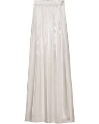 Prada - Satin Pleated Maxi Skirt - Lyst