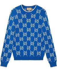Gucci - Cotton Gg Jacquard Sweater - Lyst