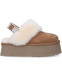 UGG - Funkette Sheepskin-lined Suede Platform Slingback Slippers - Lyst