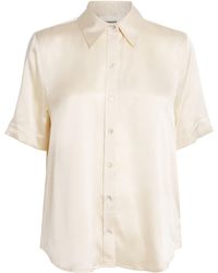 L'Agence - Silk Short-Sleeve Ellah Shirt - Lyst