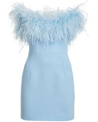 The New Arrivals Ilkyaz Ozel - Feather-trim Cynthia Mini Dress - Lyst