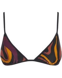 PUCCI - Marmo Print Triangle Bikini Top - Lyst