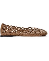 Loewe - Leather Petal Anagram Ballet Flats - Lyst