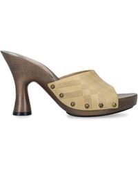 Burberry - Leather Check Potter Mules 75 - Lyst