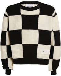 Daniel W. Fletcher Merino Wool Check Sweater - Black