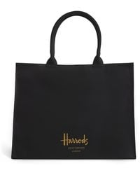 Harrods - Large Cotton Logo Tote Bag - Lyst