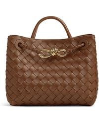 Bottega Veneta - Small Leather Andiamo Top-Handle Bag - Lyst